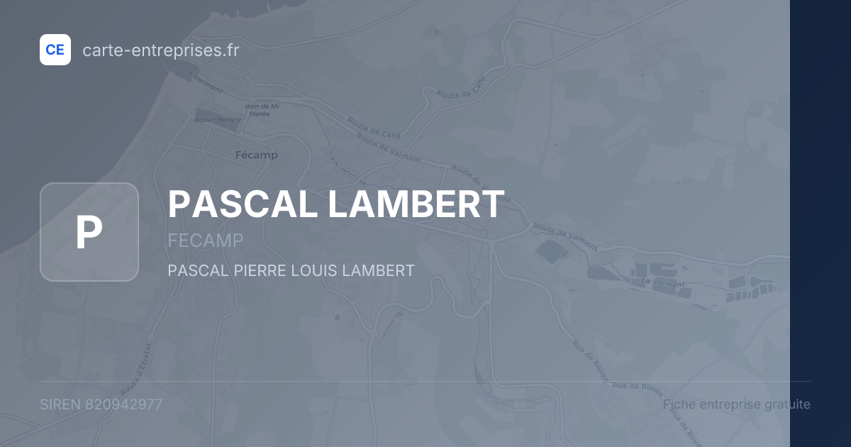 PASCAL LAMBERT — 820942977 — fiche entreprise