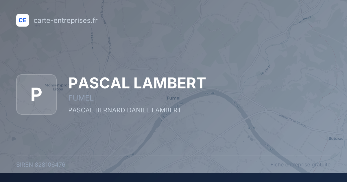 PASCAL LAMBERT — 828106476 — fiche entreprise