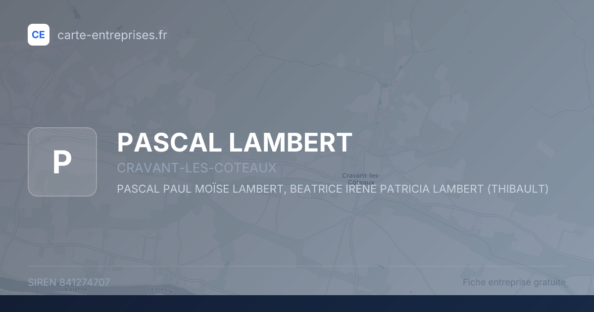 PASCAL LAMBERT — 841274707 — fiche entreprise