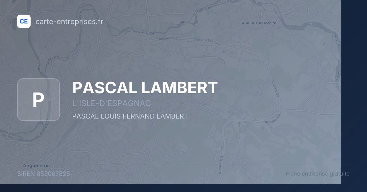 PASCAL LAMBERT — 853067825 — fiche entreprise