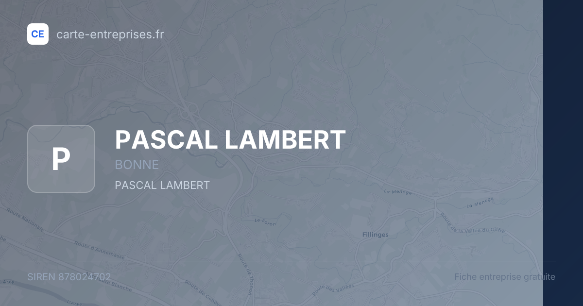 PASCAL LAMBERT — 878024702 — fiche entreprise