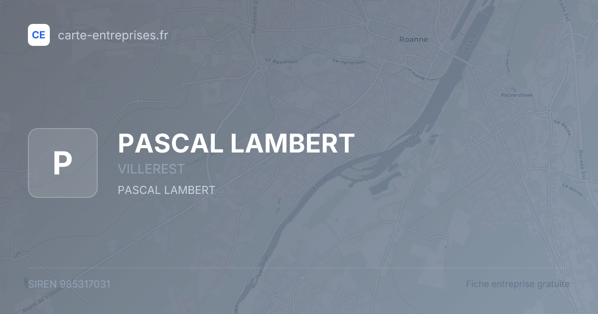 PASCAL LAMBERT — 985317031 — fiche entreprise