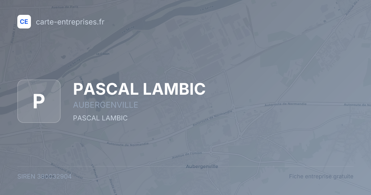 PASCAL LAMBIC — 380032904 — fiche entreprise