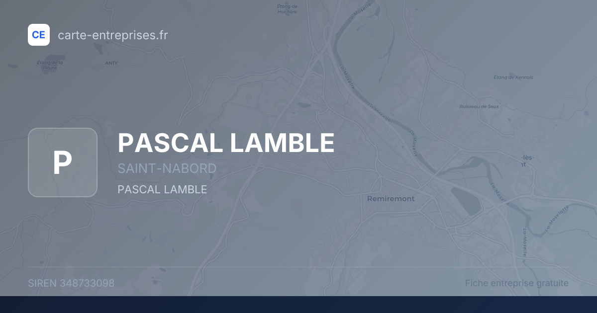 PASCAL LAMBLE — 348733098 — fiche entreprise