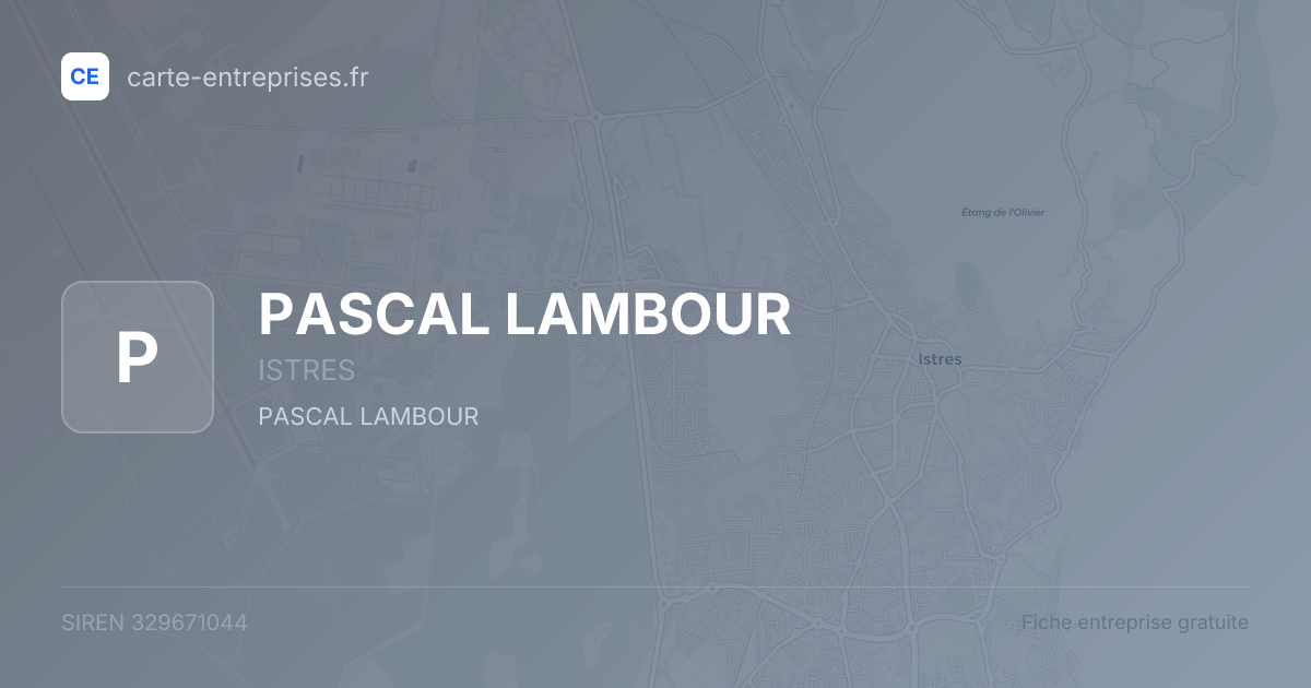 PASCAL LAMBOUR — 329671044 — fiche entreprise