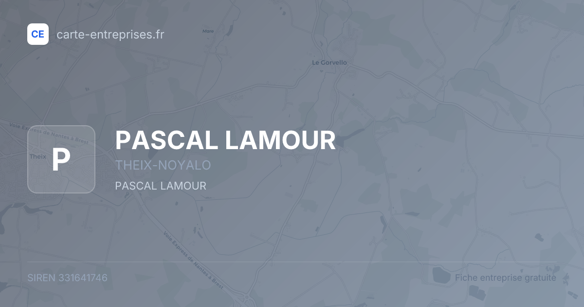 PASCAL LAMOUR — 331641746 — fiche entreprise