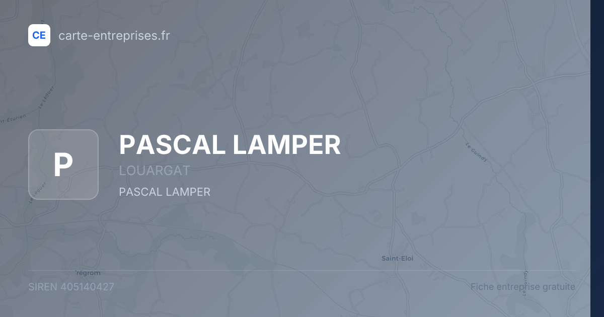 PASCAL LAMPER — 405140427 — fiche entreprise