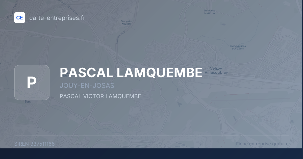 PASCAL LAMQUEMBE — 337511166 — fiche entreprise