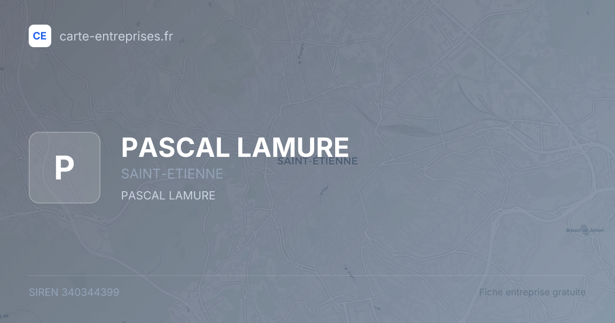 PASCAL LAMURE — 340344399 — fiche entreprise