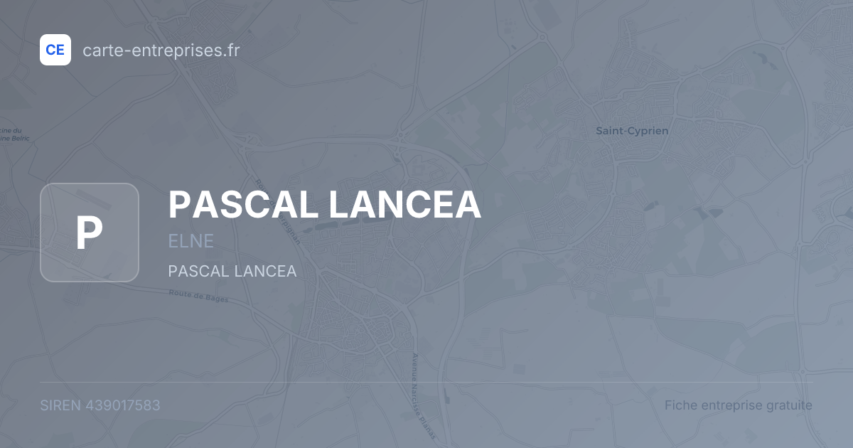PASCAL LANCEA — 439017583 — fiche entreprise