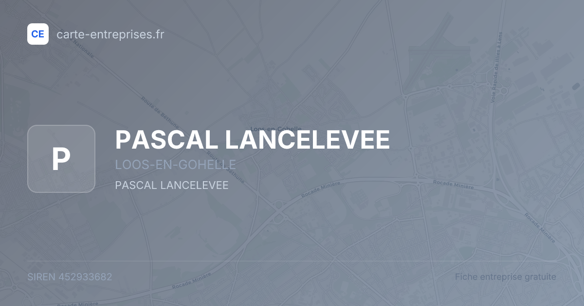 PASCAL LANCELEVEE — 452933682 — fiche entreprise