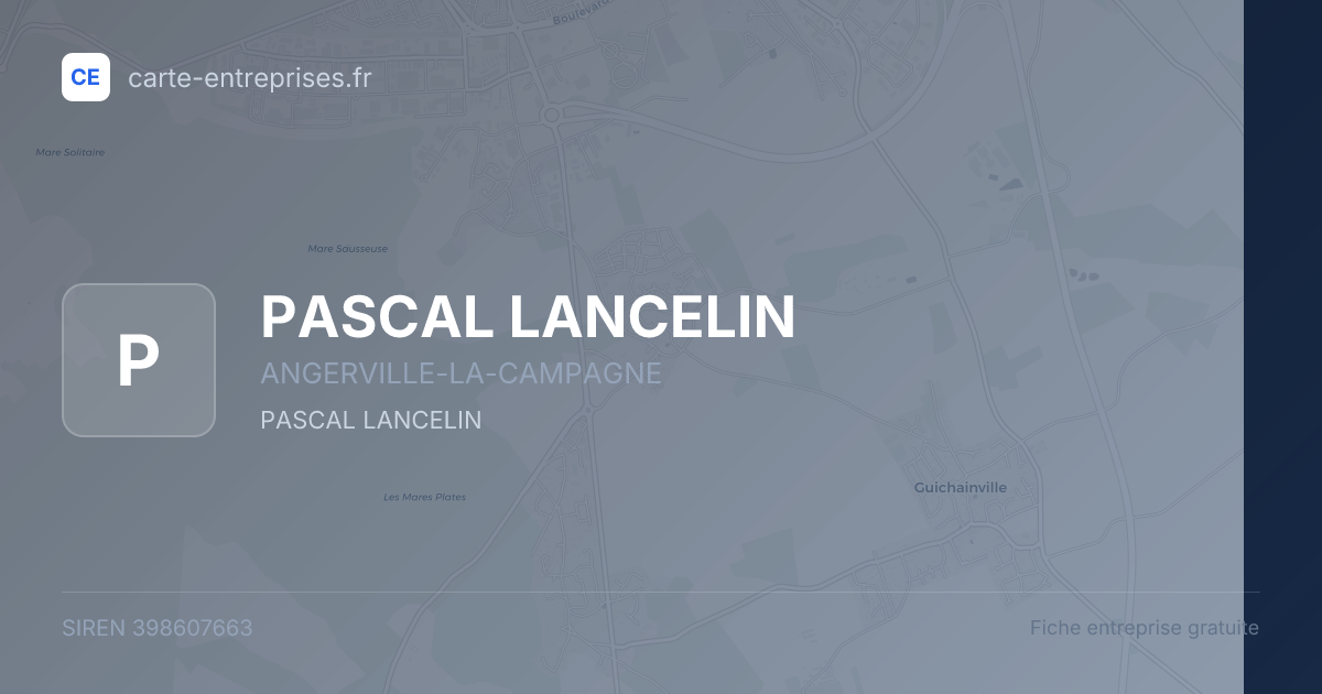 PASCAL LANCELIN — 398607663 — fiche entreprise