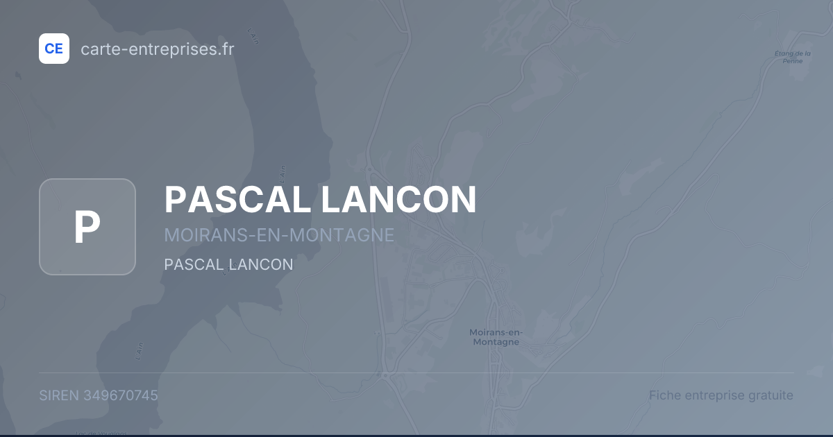 PASCAL LANCON — 349670745 — fiche entreprise