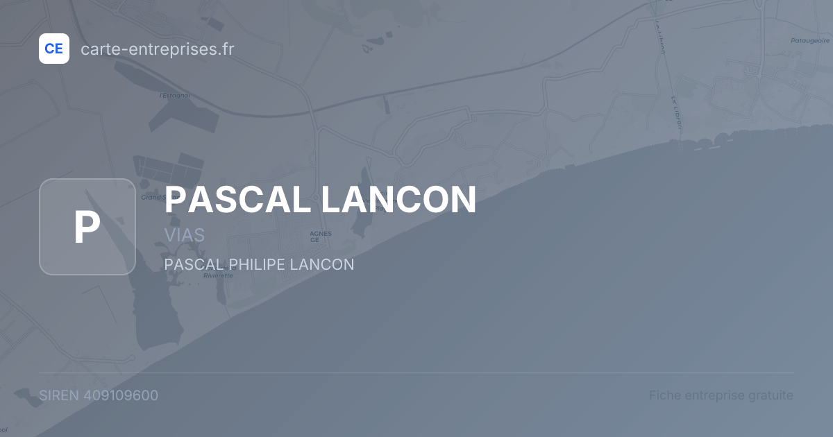 PASCAL LANCON — 409109600 — fiche entreprise