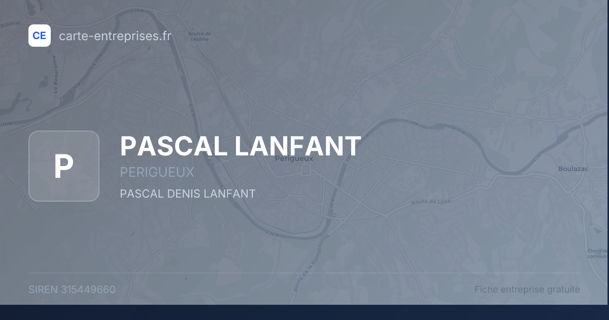 PASCAL LANFANT — 315449660 — fiche entreprise