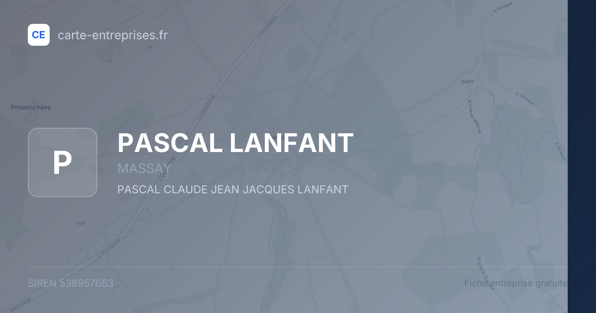 PASCAL LANFANT — 538957663 — fiche entreprise
