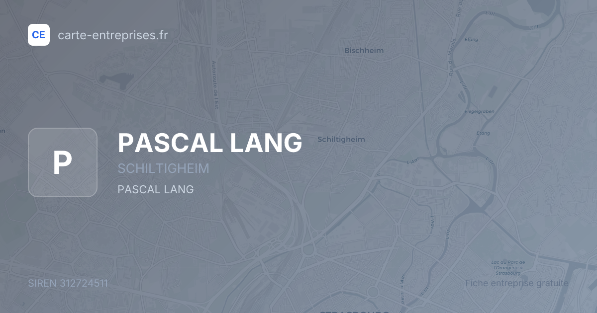 PASCAL LANG — 312724511 — fiche entreprise