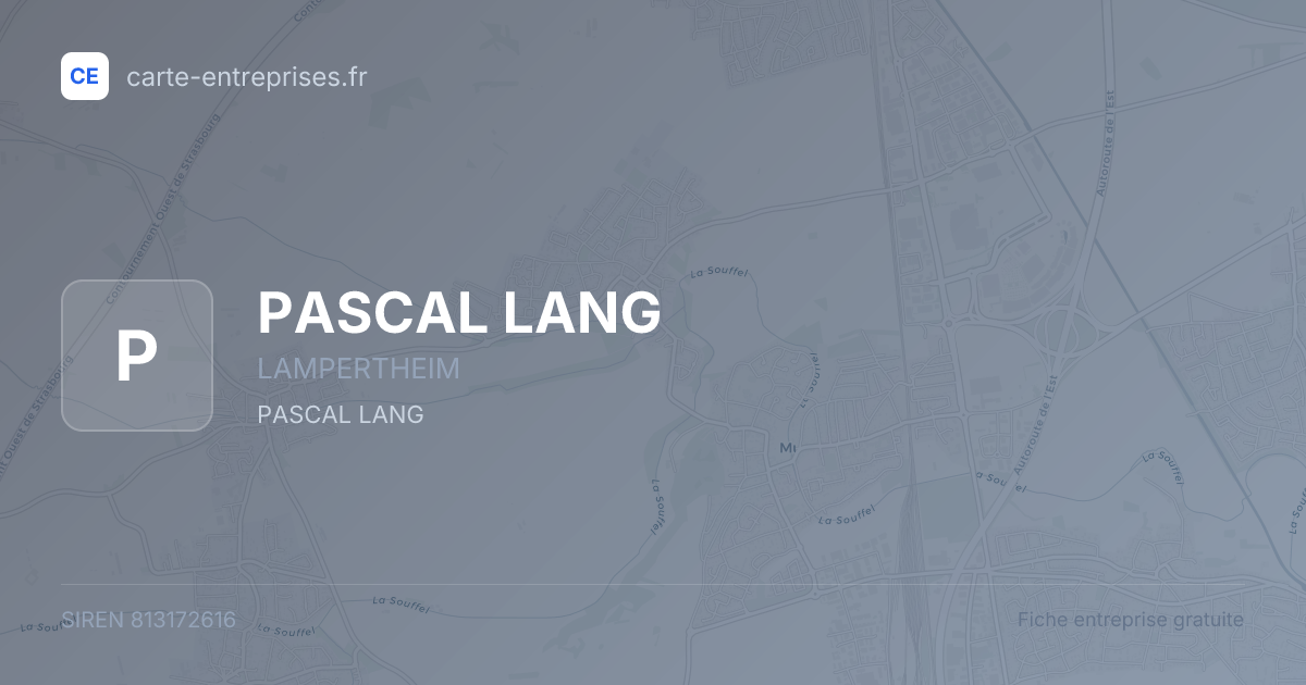 PASCAL LANG — 813172616 — fiche entreprise