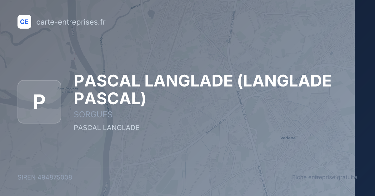 PASCAL LANGLADE (LANGLADE PASCAL) — 494875008 — fiche entreprise