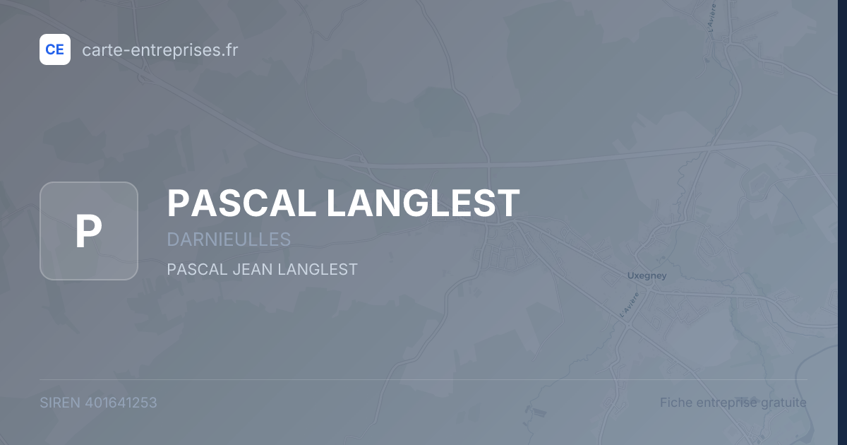 PASCAL LANGLEST — 401641253 — fiche entreprise