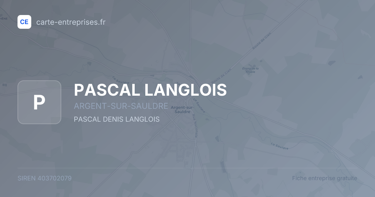 PASCAL LANGLOIS — 403702079 — fiche entreprise