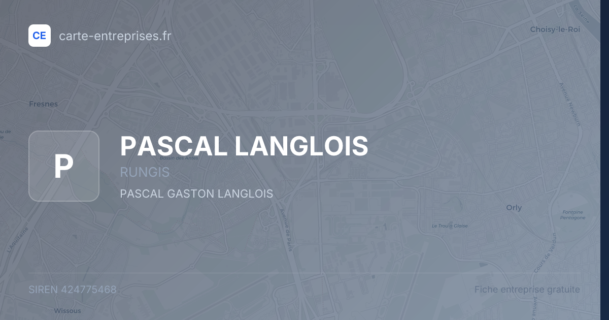 PASCAL LANGLOIS — 424775468 — fiche entreprise