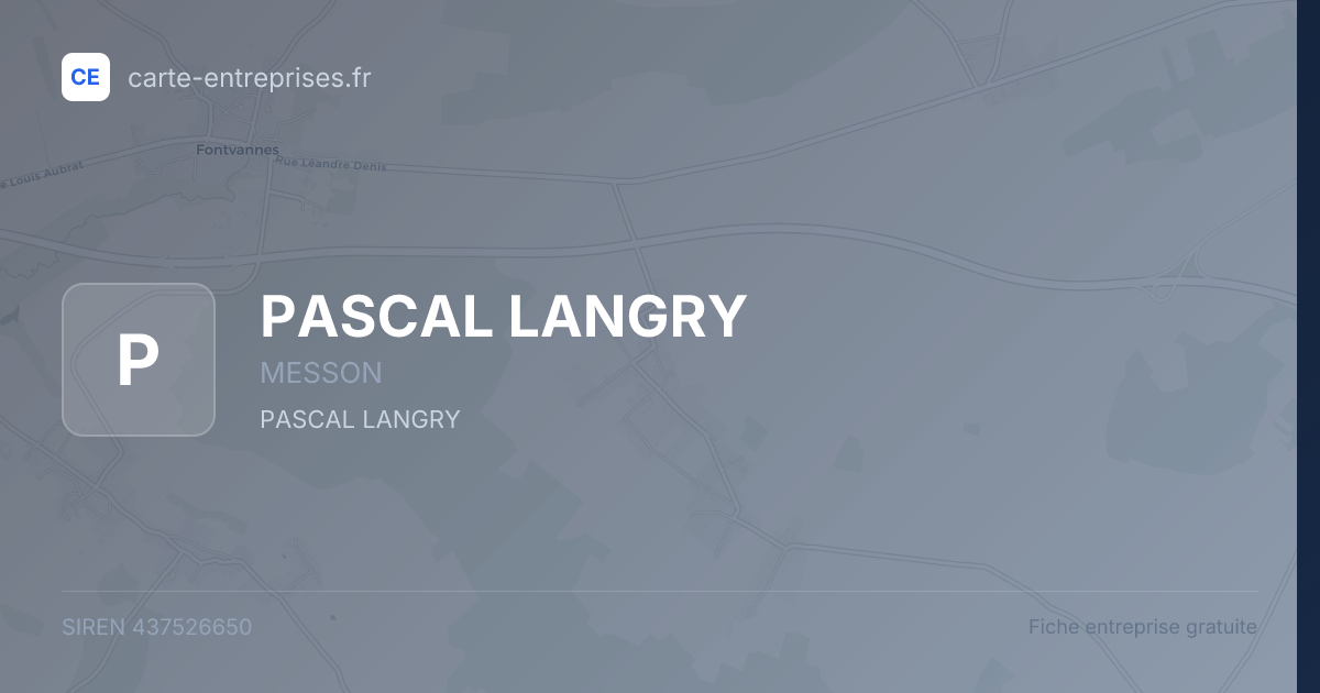 PASCAL LANGRY — 437526650 — fiche entreprise