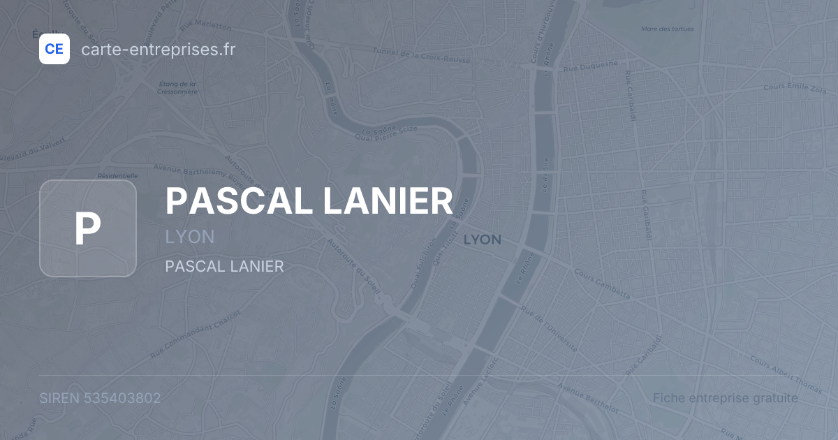 PASCAL LANIER — 535403802 — fiche entreprise