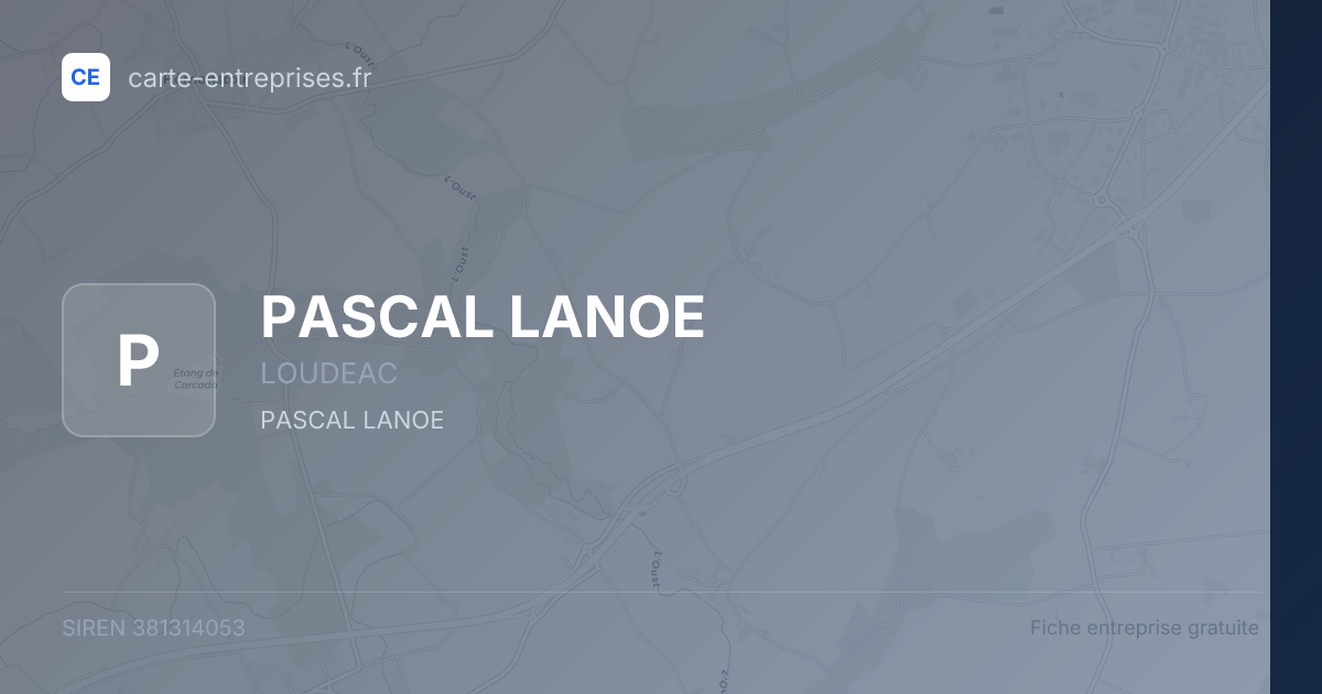 PASCAL LANOE — 381314053 — fiche entreprise