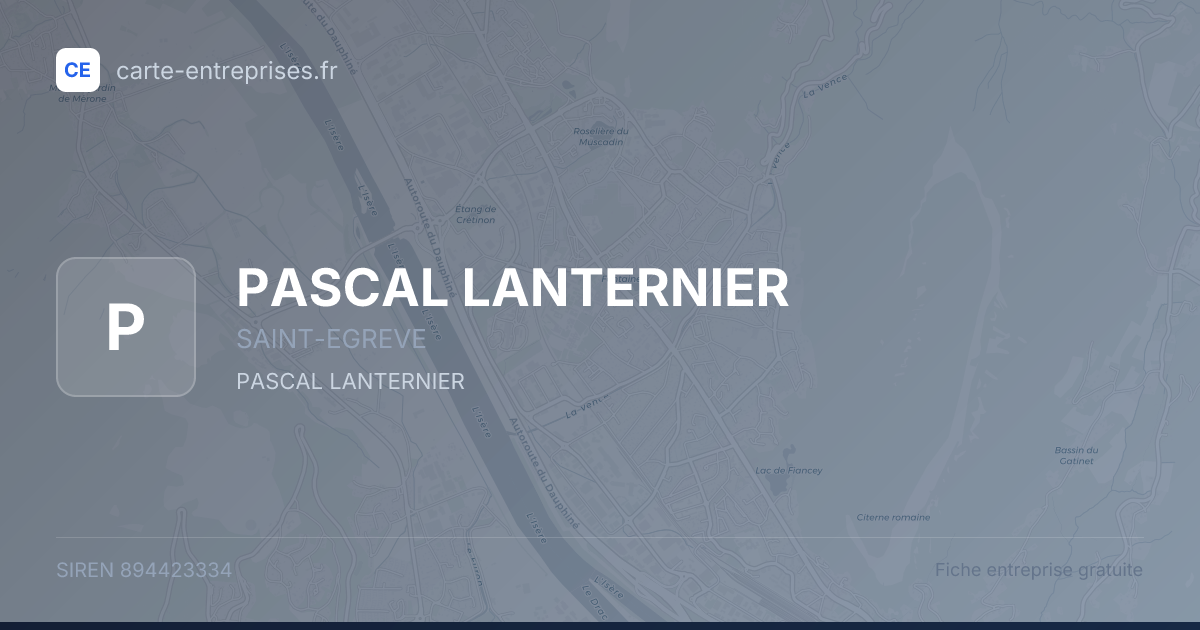 PASCAL LANTERNIER — 894423334 — fiche entreprise