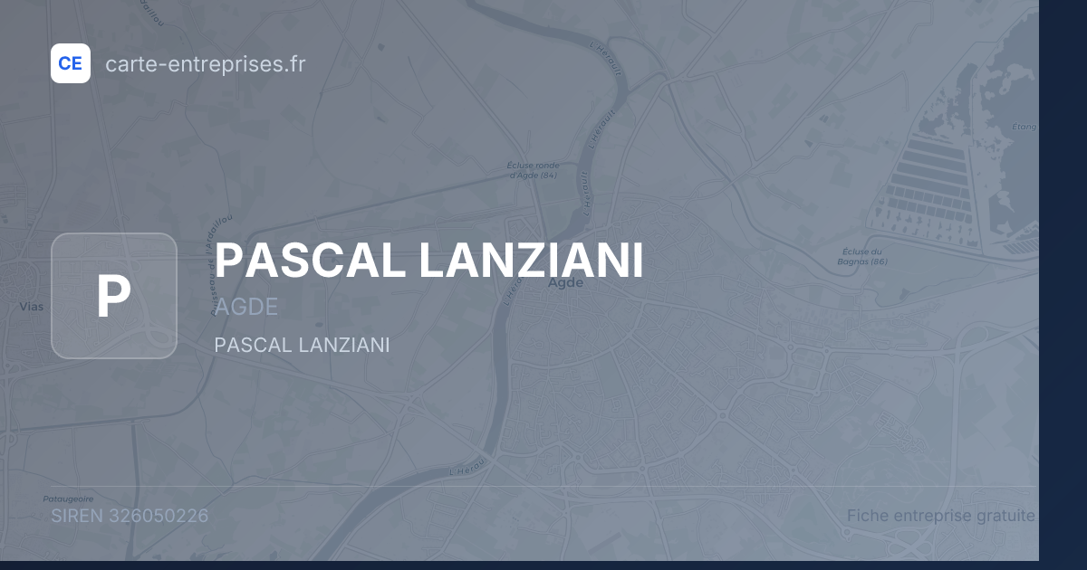 PASCAL LANZIANI — 326050226 — fiche entreprise