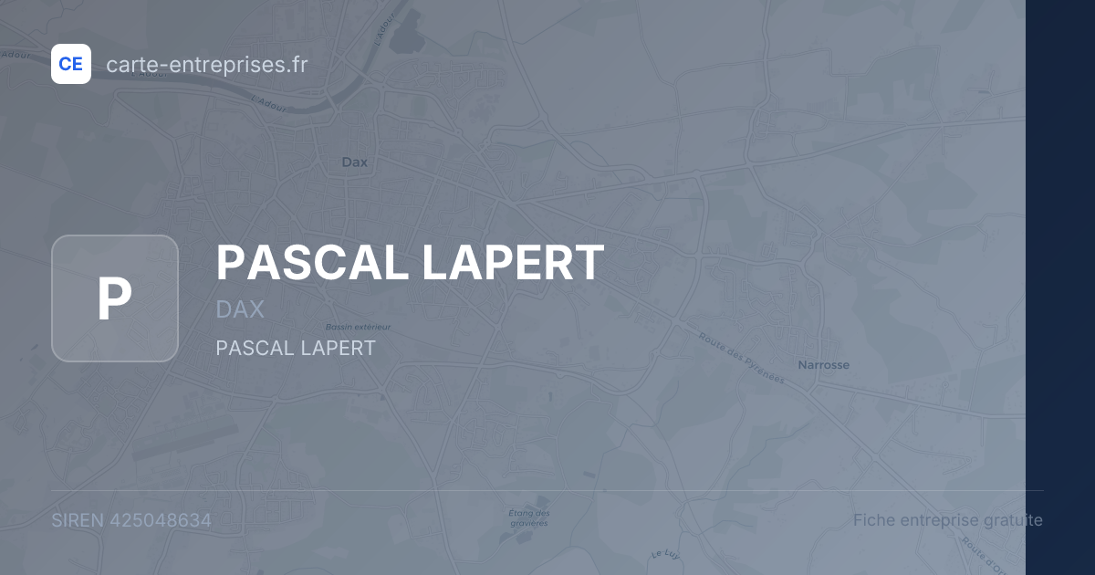 PASCAL LAPERT — 425048634 — fiche entreprise
