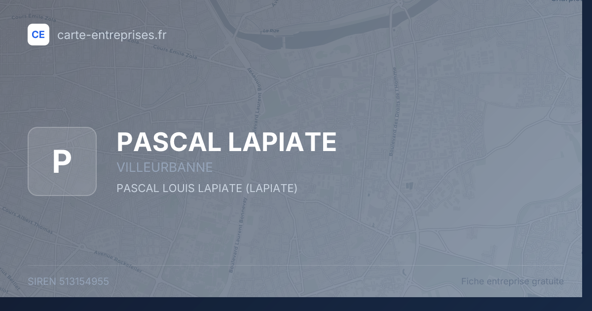 PASCAL LAPIATE — 513154955 — fiche entreprise