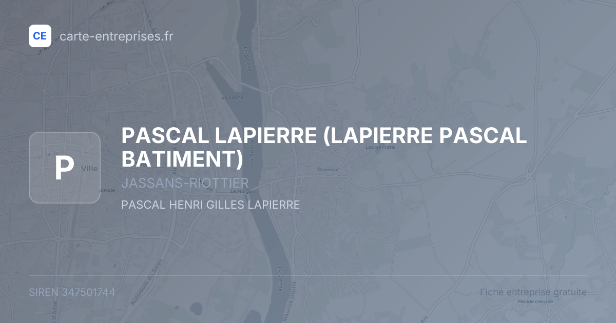 PASCAL LAPIERRE (LAPIERRE PASCAL BATIMENT) — 347501744 — fiche entreprise
