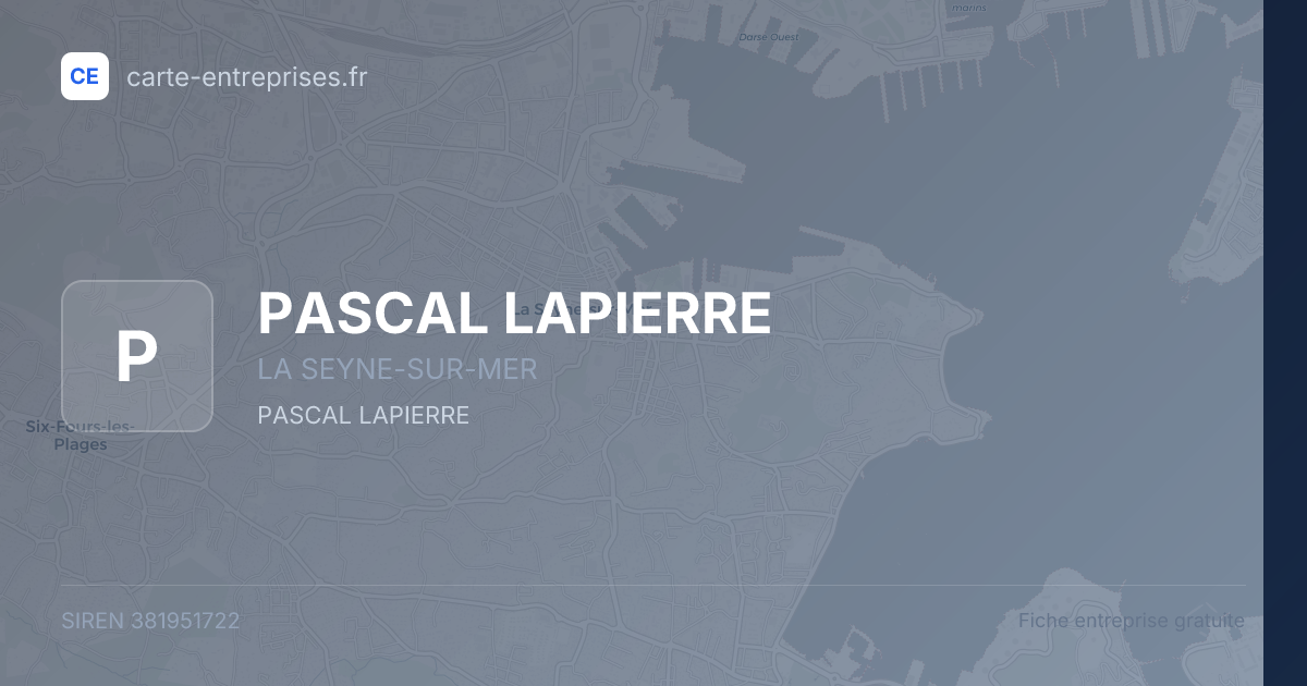 PASCAL LAPIERRE — 381951722 — fiche entreprise