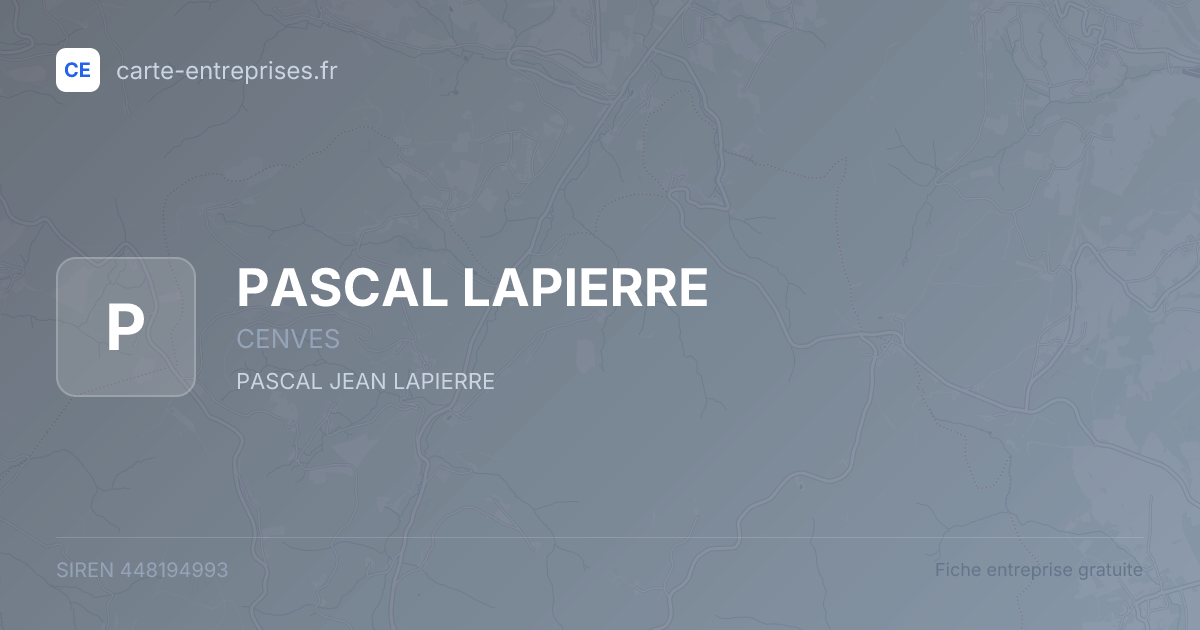 PASCAL LAPIERRE — 448194993 — fiche entreprise