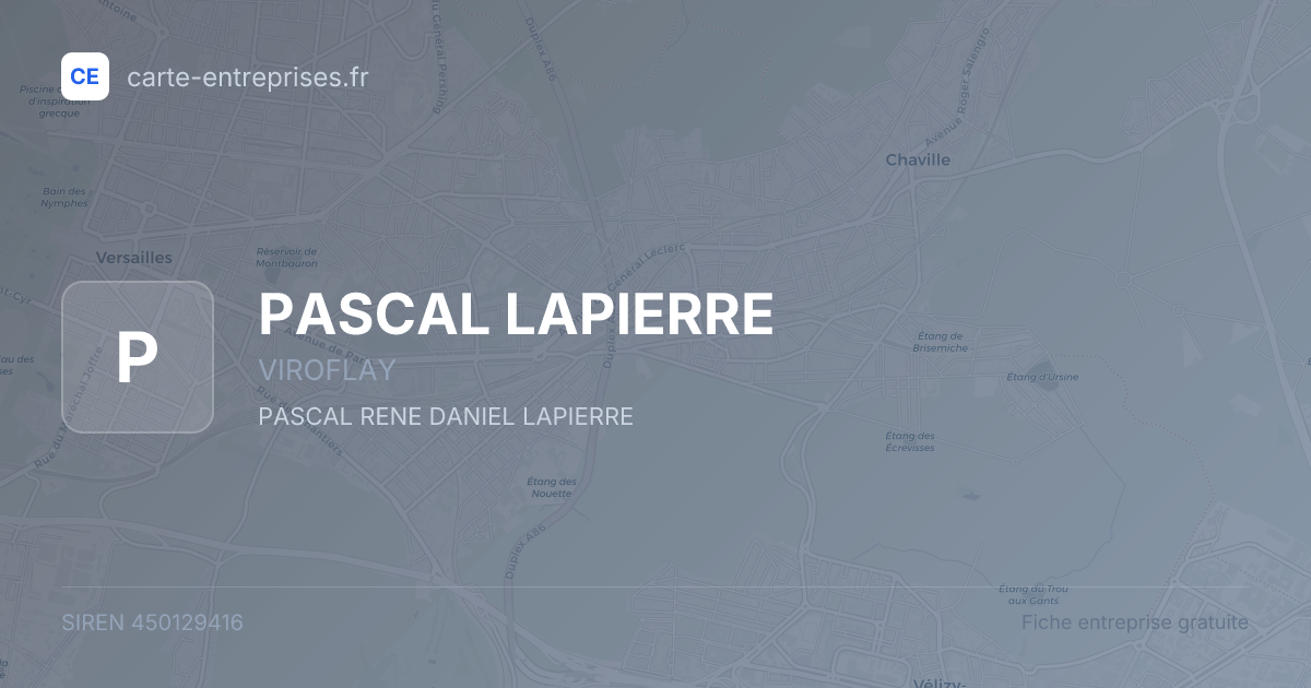PASCAL LAPIERRE — 450129416 — fiche entreprise