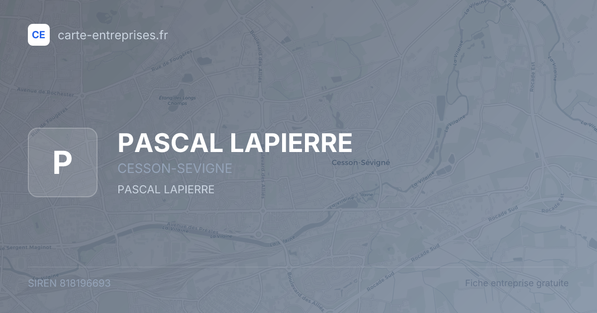 PASCAL LAPIERRE — 818196693 — fiche entreprise