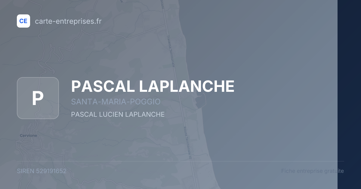 PASCAL LAPLANCHE — 529191652 — fiche entreprise