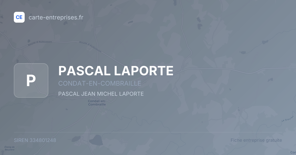 PASCAL LAPORTE — 334801248 — fiche entreprise