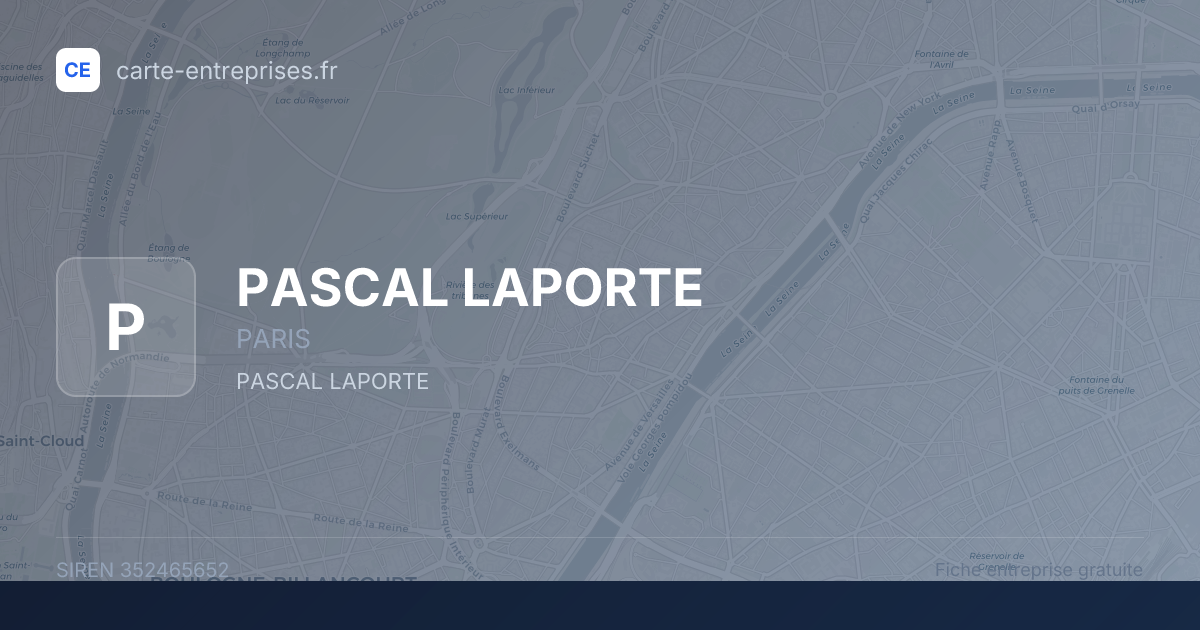 PASCAL LAPORTE — 352465652 — fiche entreprise