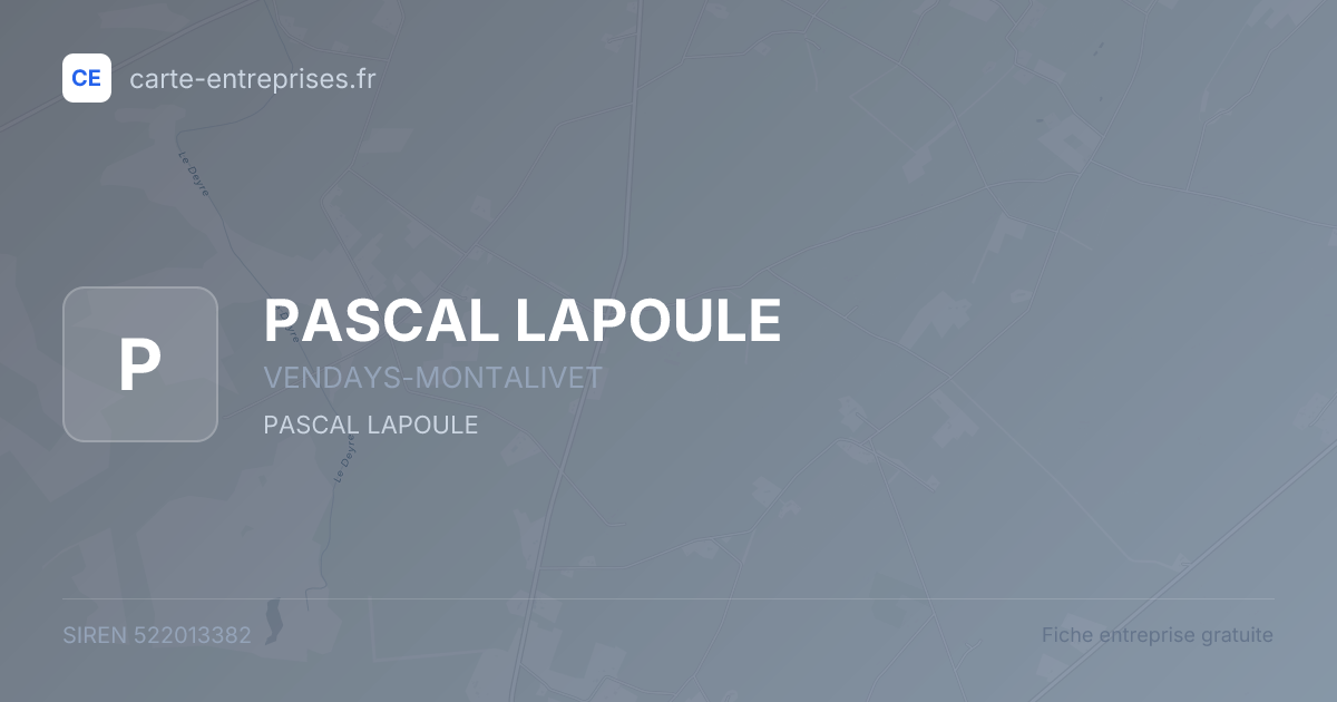 PASCAL LAPOULE — 522013382 — fiche entreprise