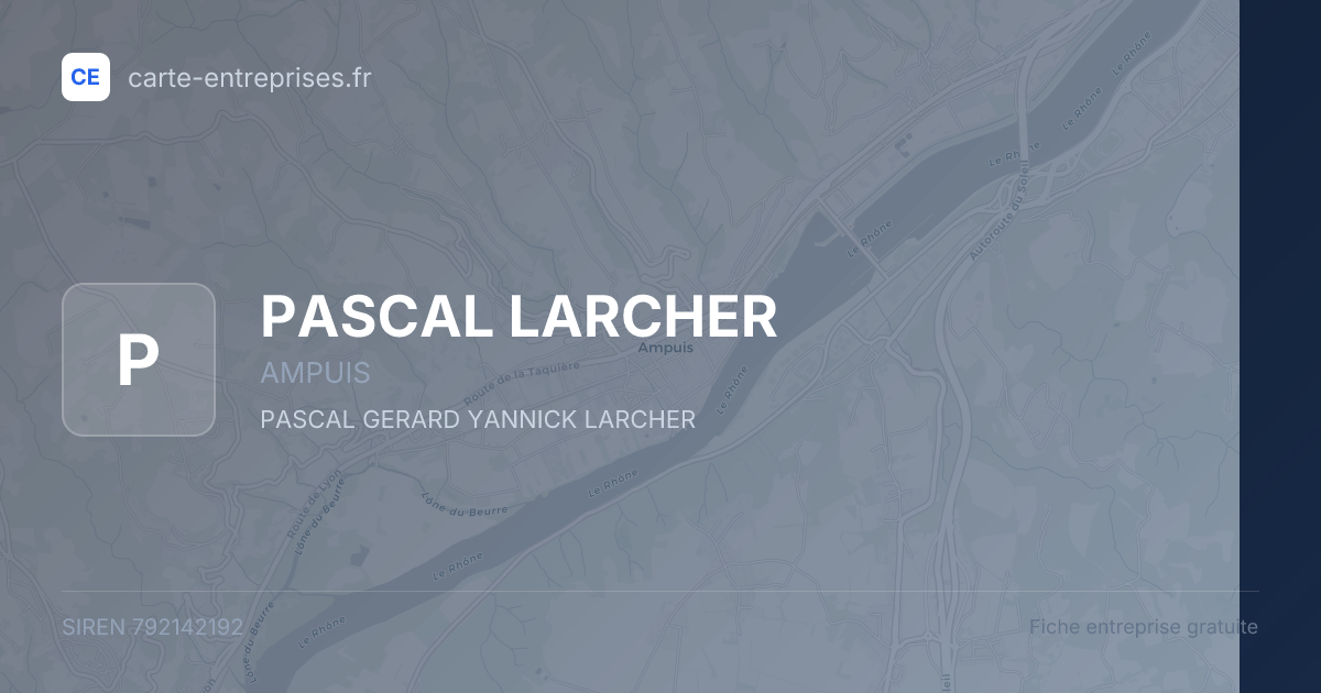 PASCAL LARCHER — 792142192 — fiche entreprise