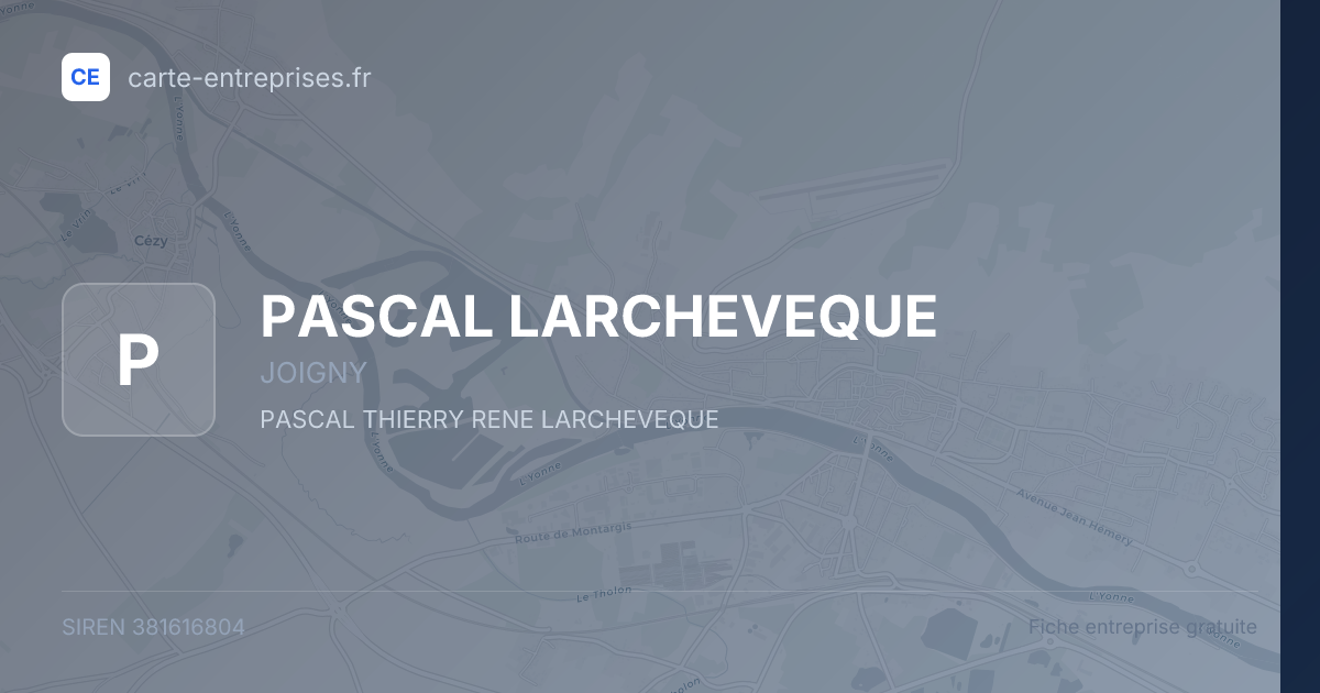 PASCAL LARCHEVEQUE — 381616804 — fiche entreprise
