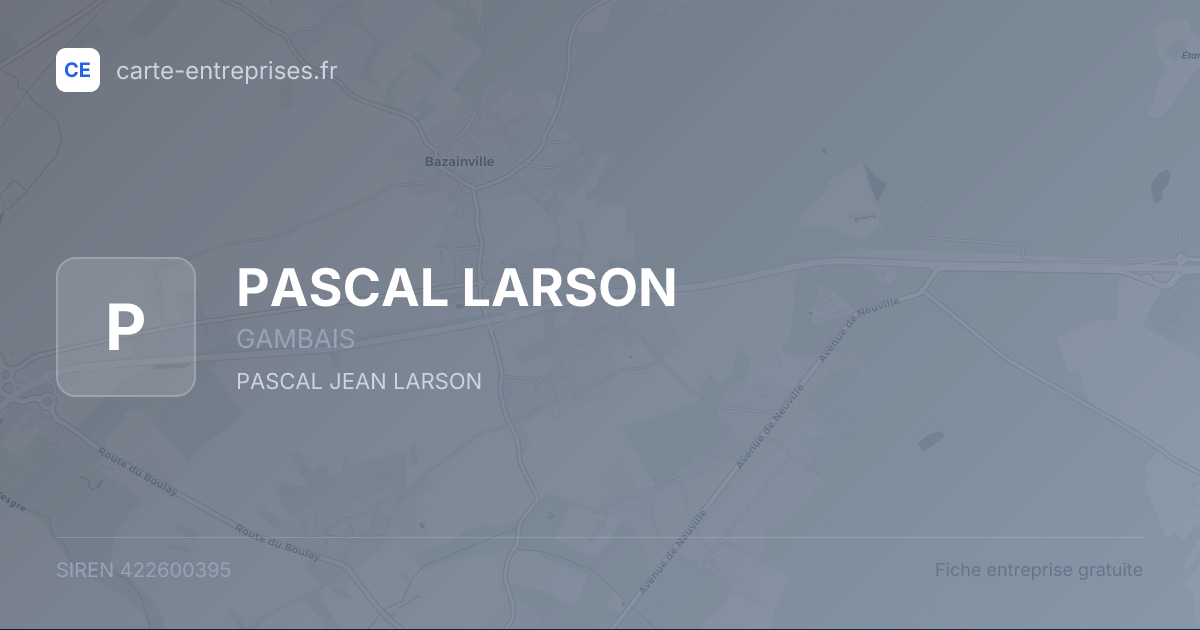 PASCAL LARSON — 422600395 — fiche entreprise