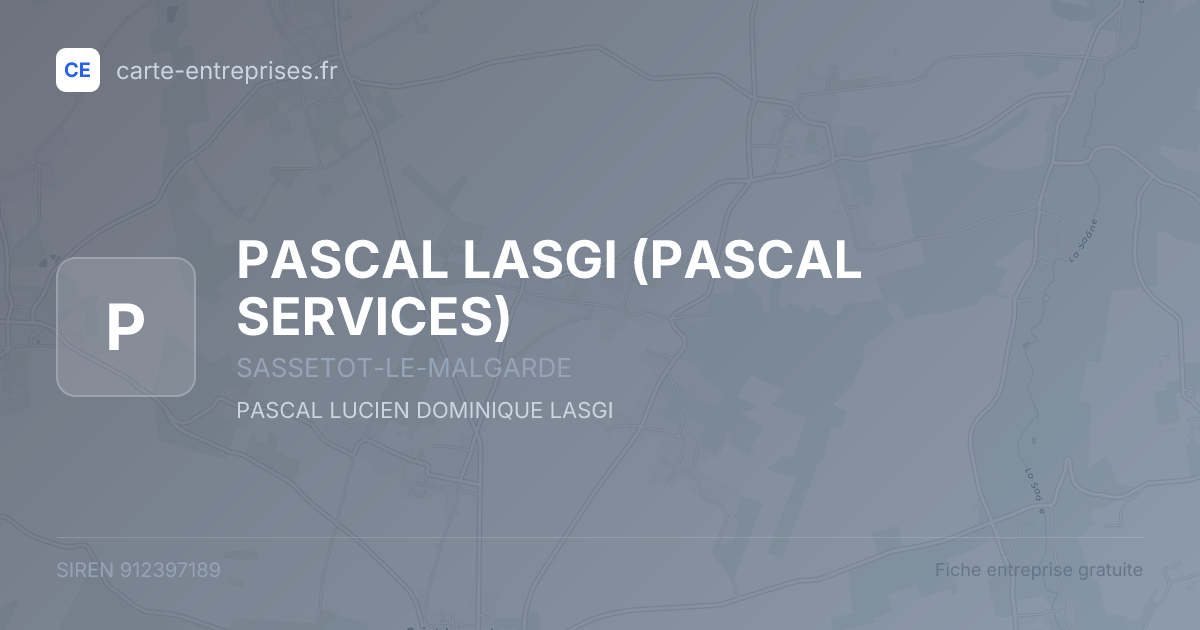 PASCAL LASGI (PASCAL SERVICES) — 912397189 — fiche entreprise
