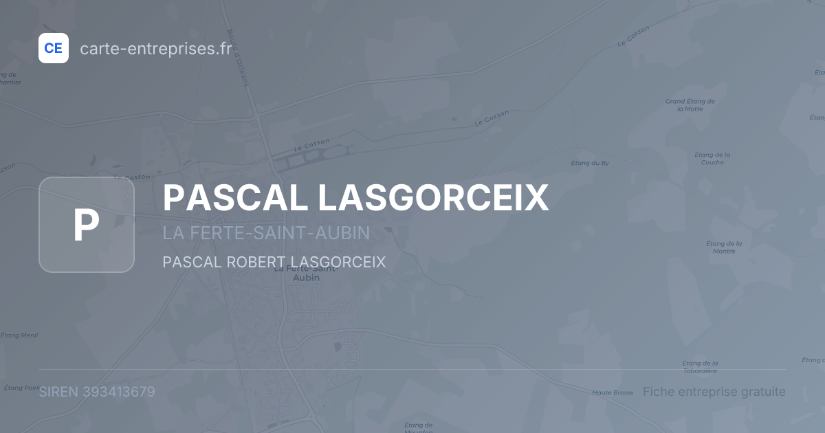 PASCAL LASGORCEIX — 393413679 — fiche entreprise