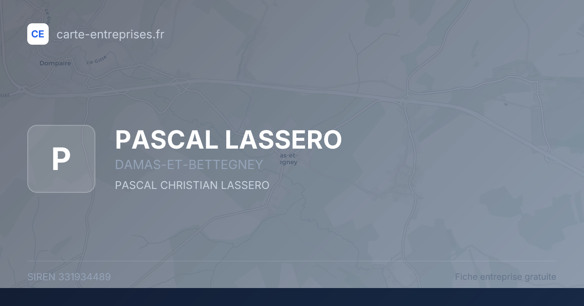 PASCAL LASSERO — 331934489 — fiche entreprise