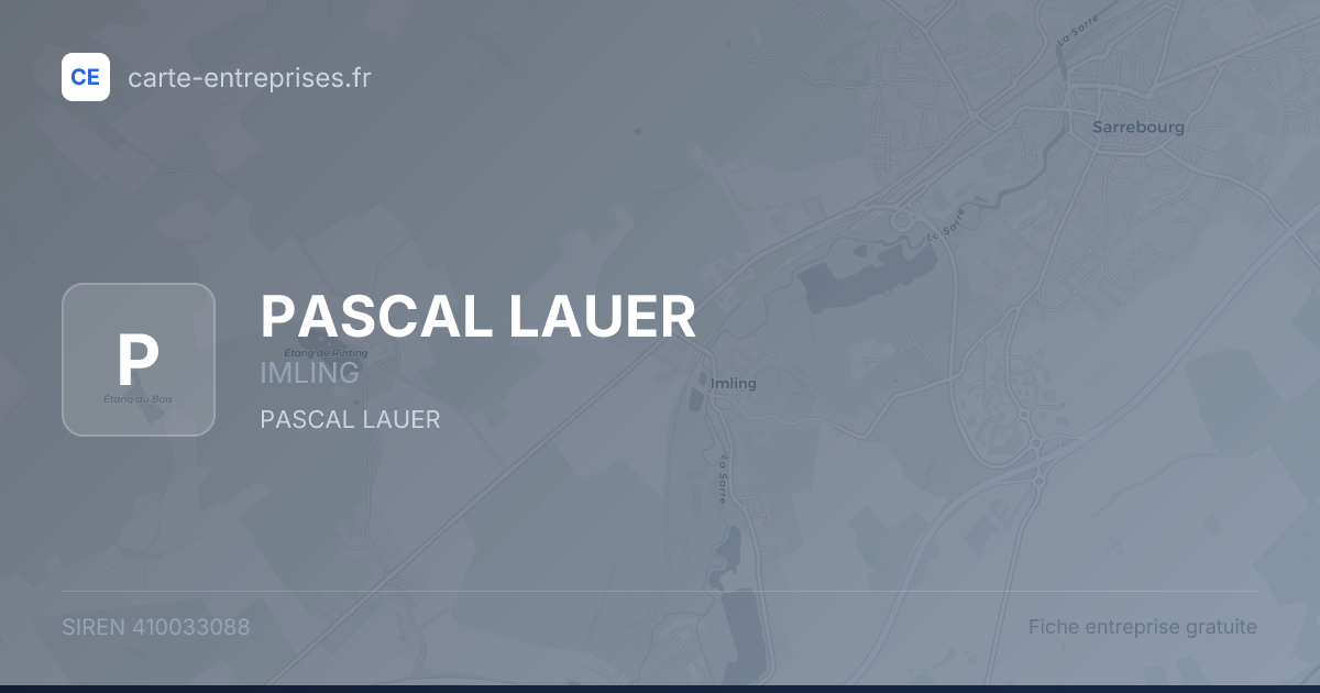 PASCAL LAUER — 410033088 — fiche entreprise