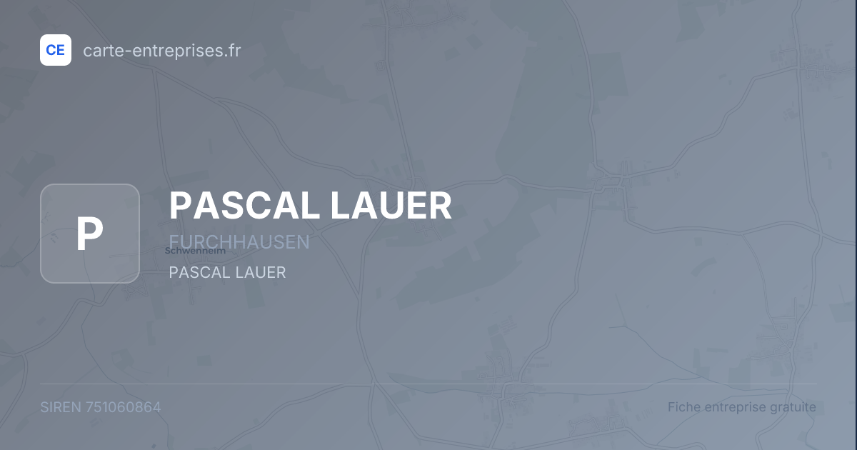 PASCAL LAUER — 751060864 — fiche entreprise